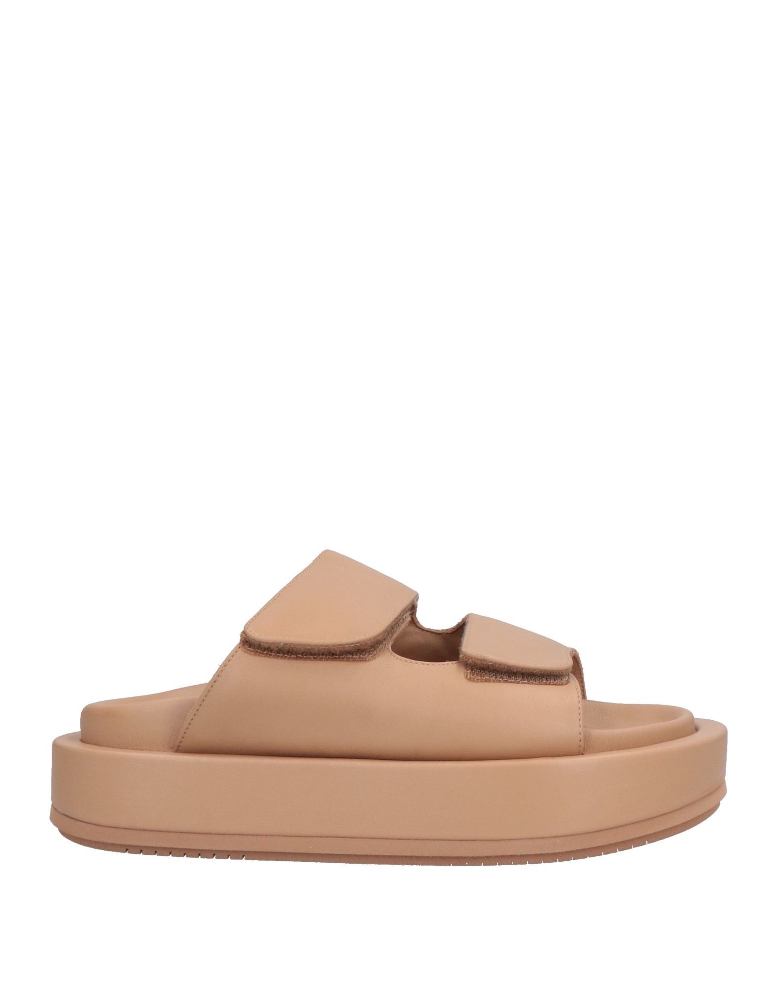 Paloma Barceló Woman Sandals Camel Size 9.5 Soft Leather In Beige