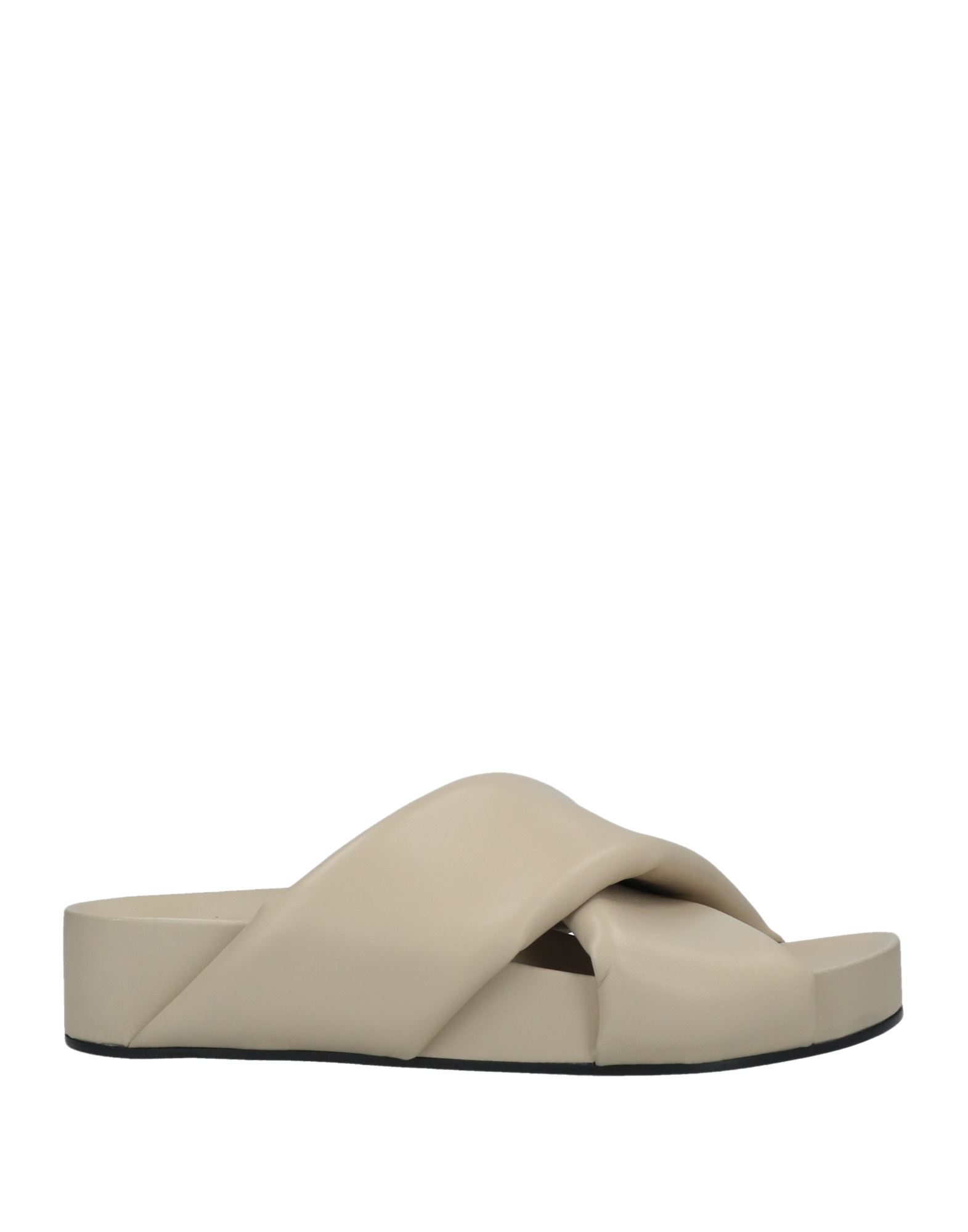 JIL SANDER JIL SANDER WOMAN SANDALS BEIGE SIZE 6 SOFT LEATHER 