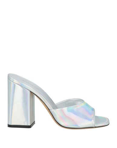 PARIS TEXAS PARIS TEXAS WOMAN SANDALS SILVER SIZE 8 SOFT LEATHER 