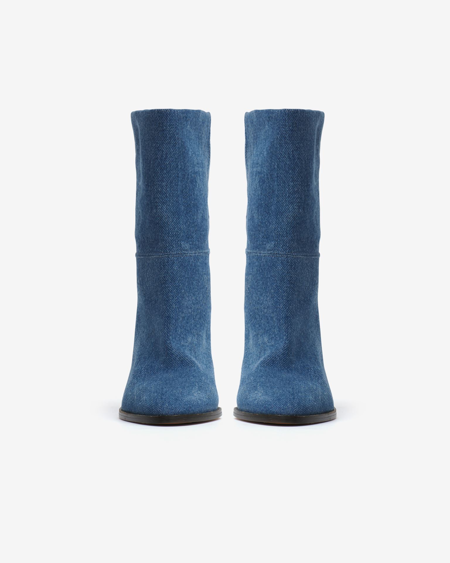 Shop Isabel Marant Rouxa Denim Boots In Blue