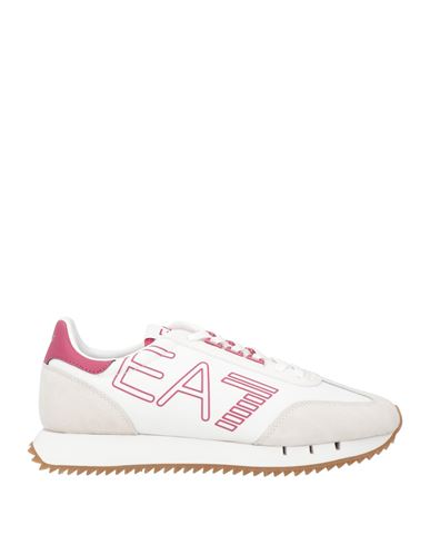 Ea7 Man Sneakers White Size 8.5 Polyamide, Bovine Leather, Polyester, Polyurethane Coated