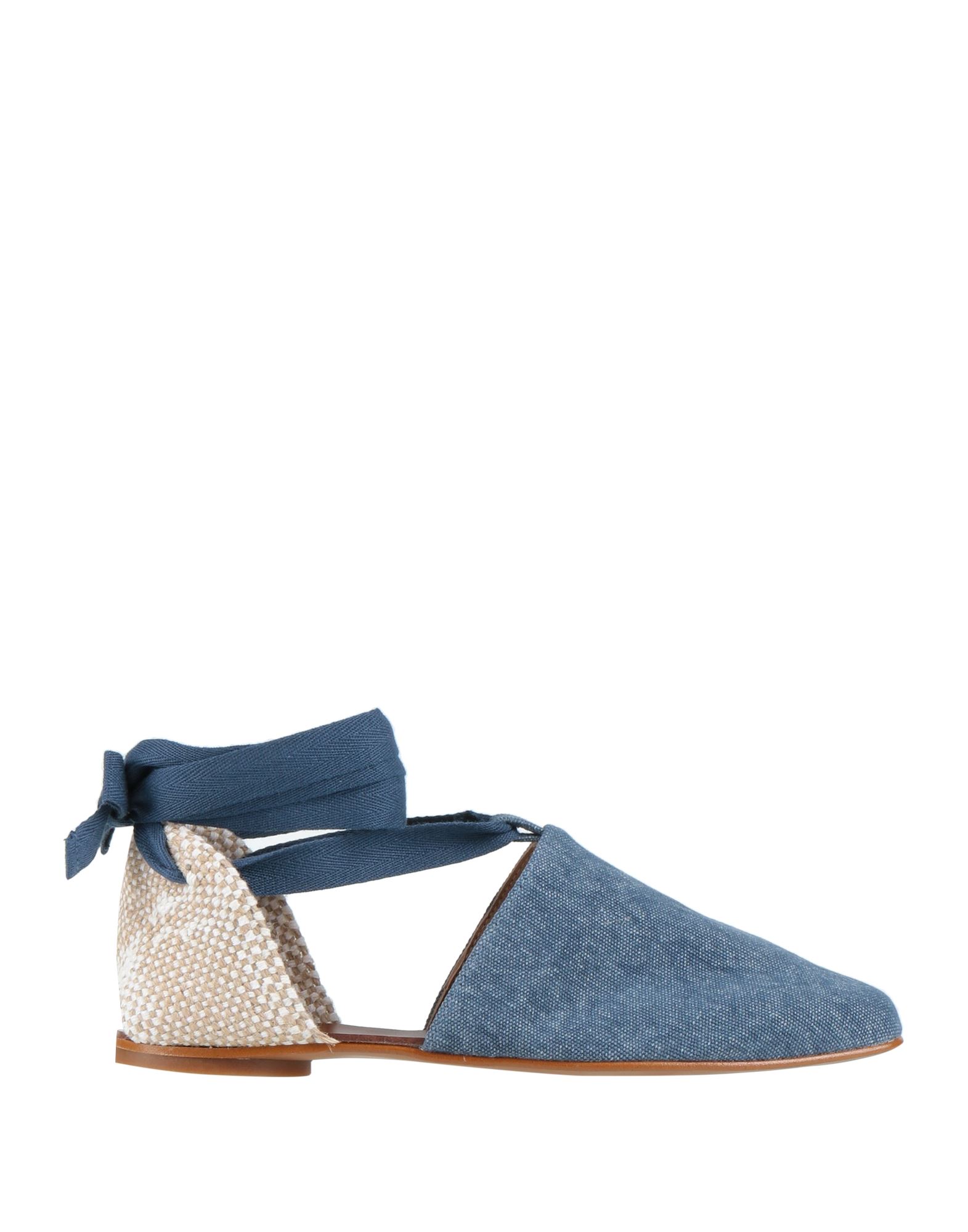 Castaã±er Castañer Woman Ballet Flats Slate Blue Size 6 Textile Fibers In Blue