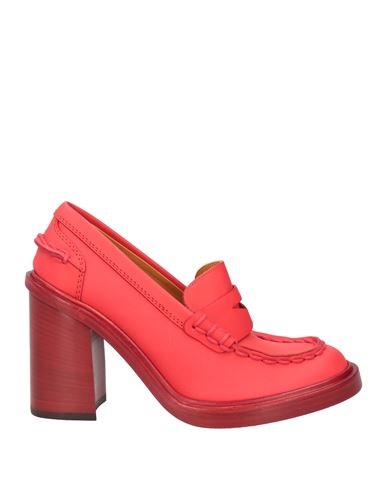 TOD'S TOD'S WOMAN LOAFERS CORAL SIZE 7.5 SOFT LEATHER 