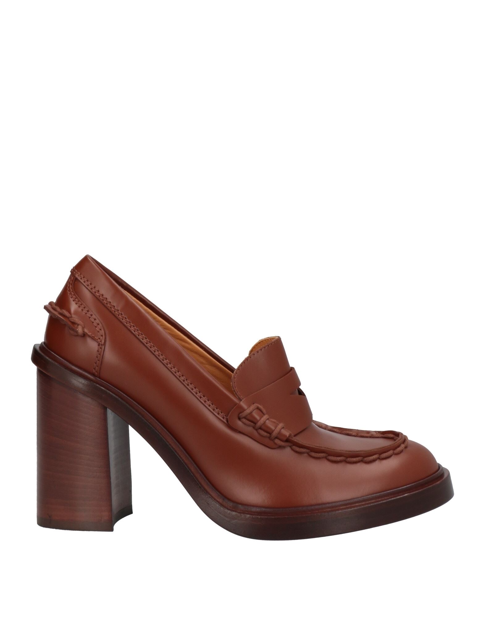 TOD'S TOD'S WOMAN LOAFERS BROWN SIZE 7.5 CALFSKIN