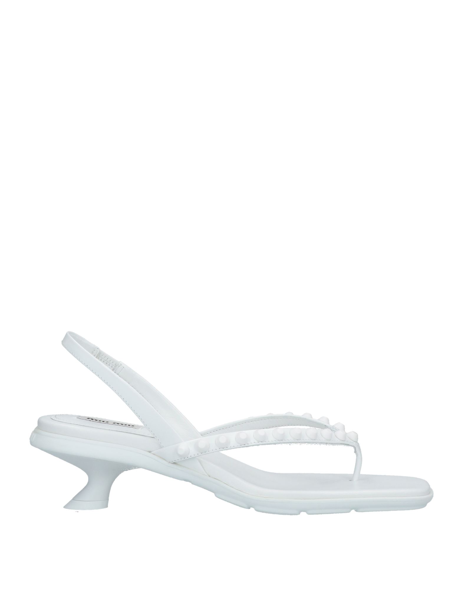 Miu Miu Toe Strap Sandals In White