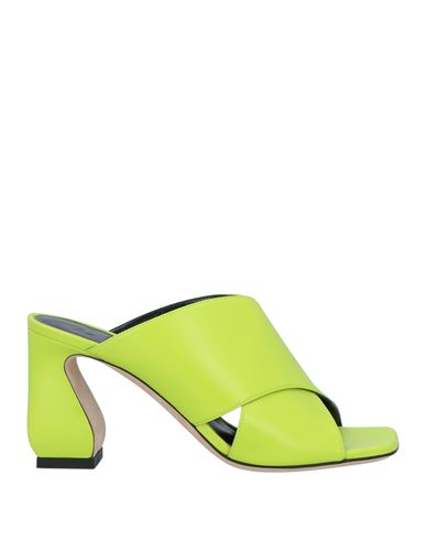 Si Rossi By Sergio Rossi Woman Sandals Acid Green Size 8.5 Soft Leather