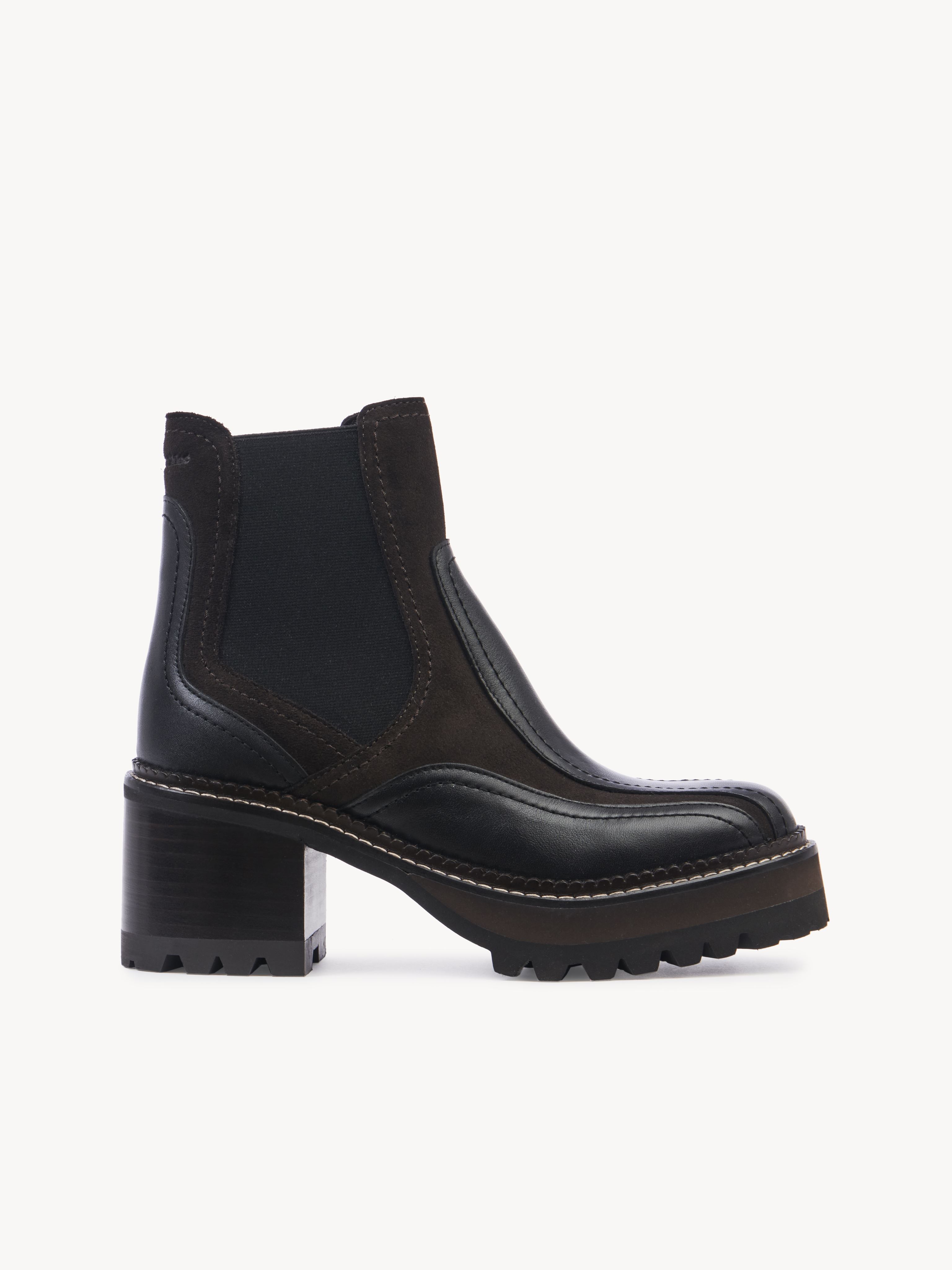 SEE BY CHLOÉ DAYNA CHELSEA BOOT BLACK SIZE 10 83% CALF-SKIN LEATHER, 17% SYNTHETIC FIBERS