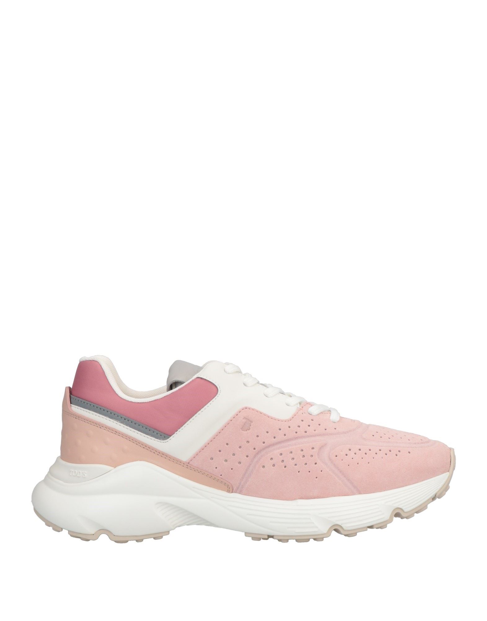TOD'S TOD'S WOMAN SNEAKERS PINK SIZE 8 LEATHER, TEXTILE FIBERS