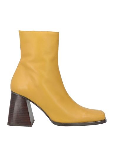 Alohas Woman Ankle Boots Mustard Size 6.5 Soft Leather In Yellow