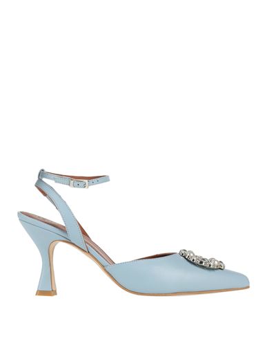 Alohas Woman Pumps Sky Blue Size 8.5 Soft Leather In Multi