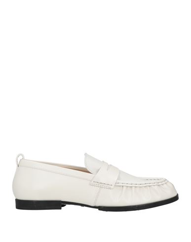 TOD'S TOD'S WOMAN LOAFERS OFF WHITE SIZE 8 CALFSKIN