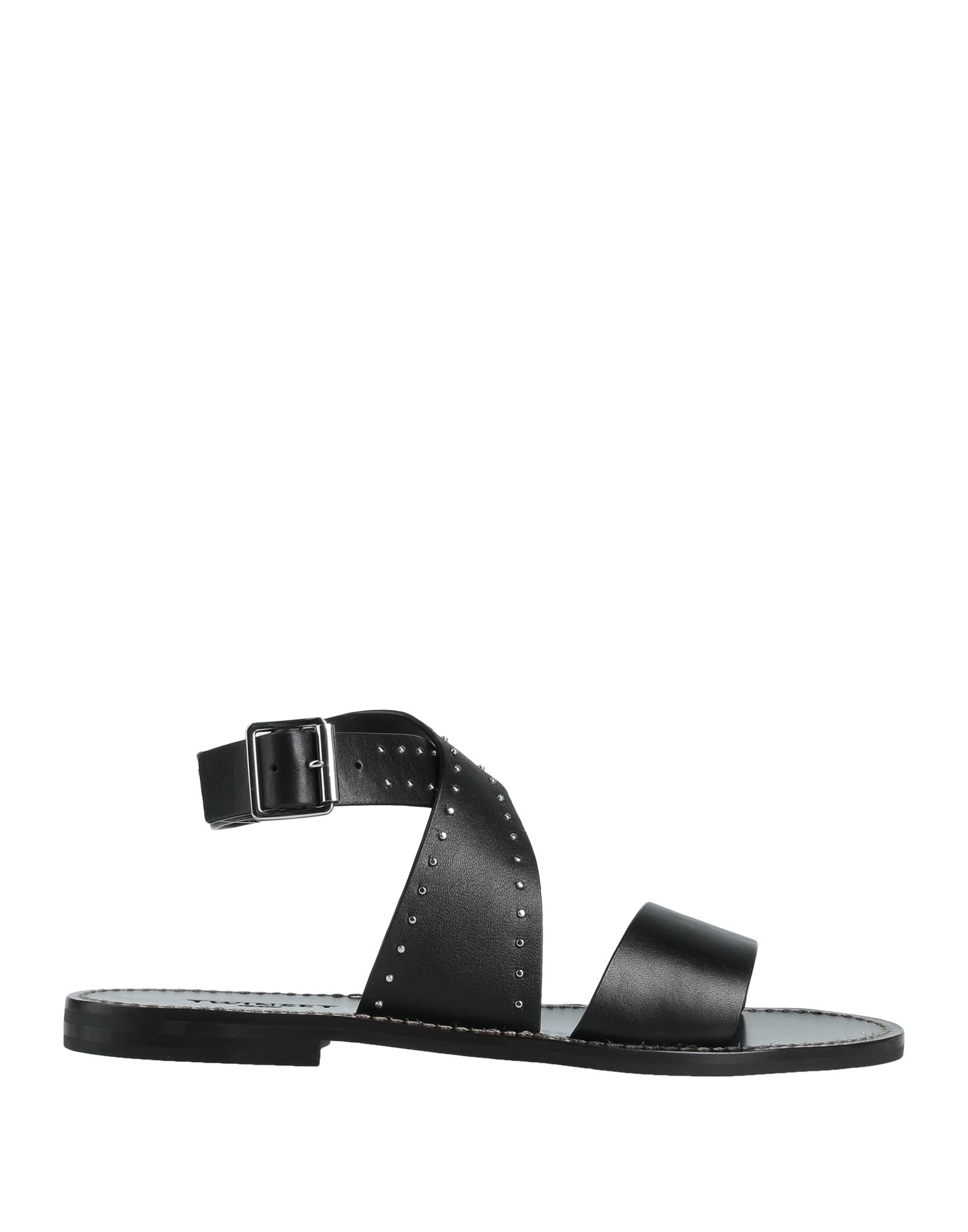 TWINSET TWINSET WOMAN SANDALS BLACK SIZE 6 SOFT LEATHER