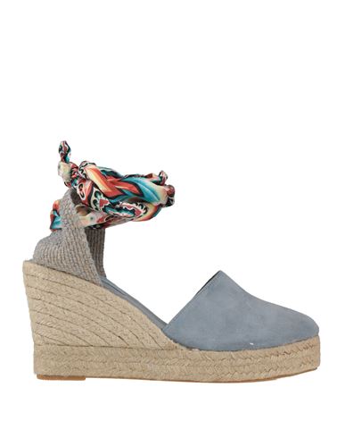 Lagoa Woman Espadrilles Pastel Blue Size 10 Soft Leather, Textile Fibers In Blue