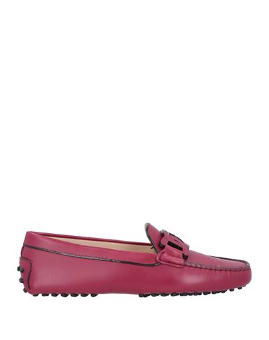 Tod's Woman Loafers Garnet Size 10 Calfskin In Red