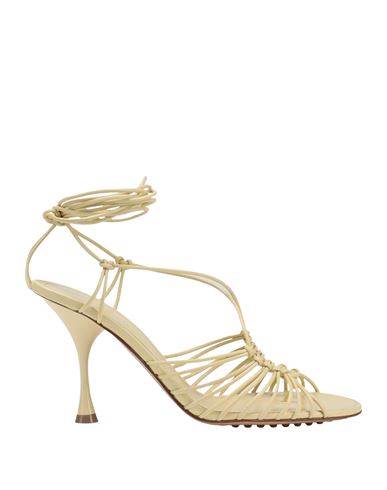 Bottega Veneta Woman Sandals Light Yellow Size 6.5 Soft Leather