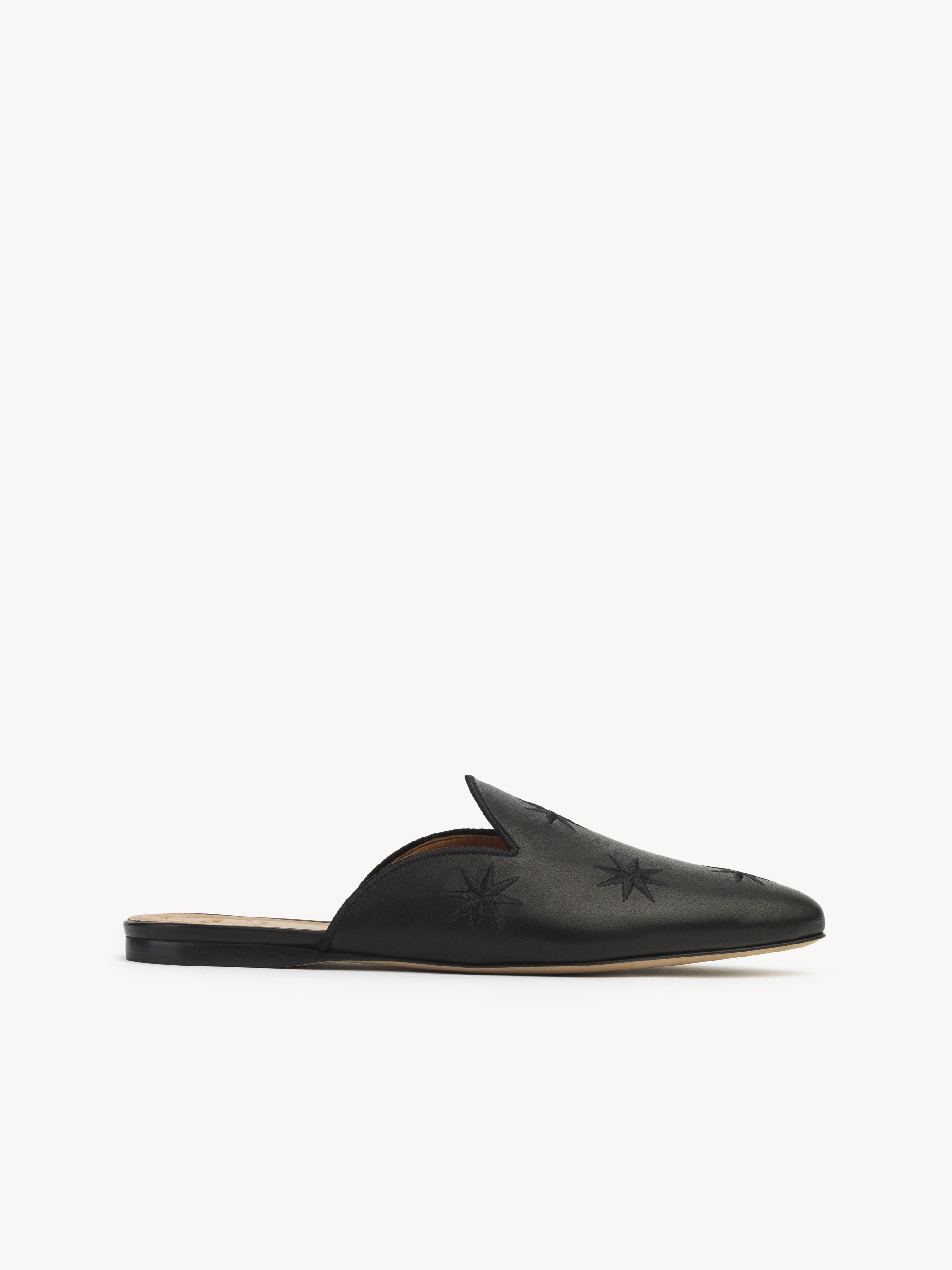 CHLOÉ ONITA MULE BLACK SIZE 3 100% SHEEPSKIN