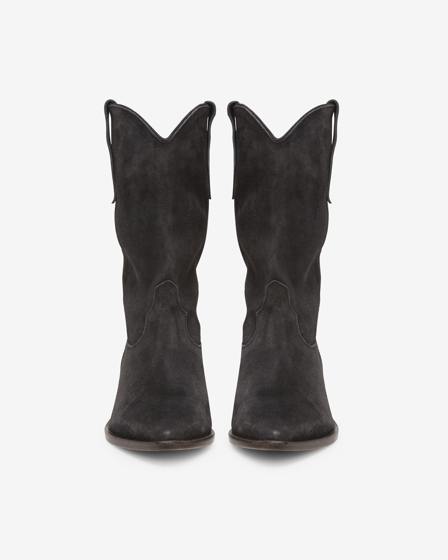 Isabel Marant Duerto Suede Cowboy Boots In Grey