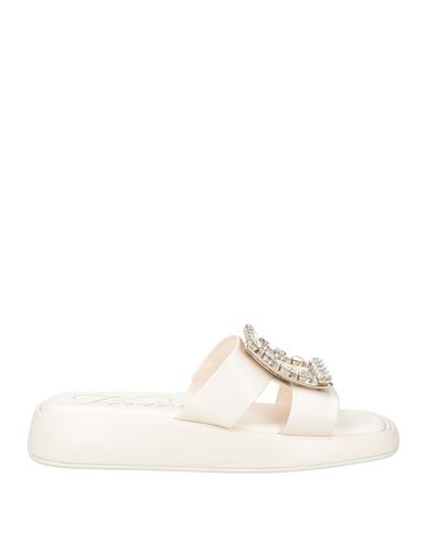 Roger Vivier Woman Sandals Cream Size 4 Leather In White