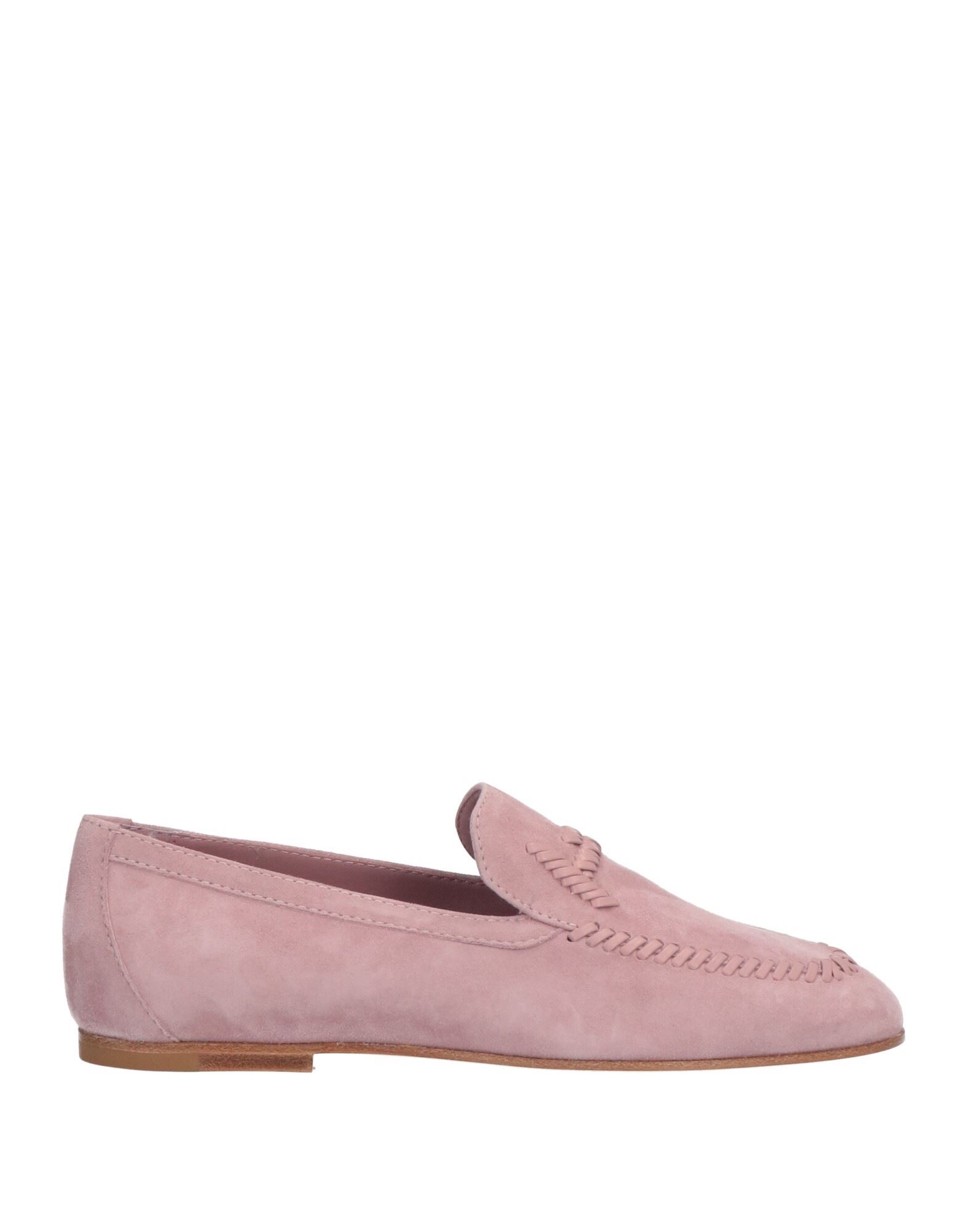 Shop Tod's Woman Loafers Pastel Pink Size 7.5 Soft Leather