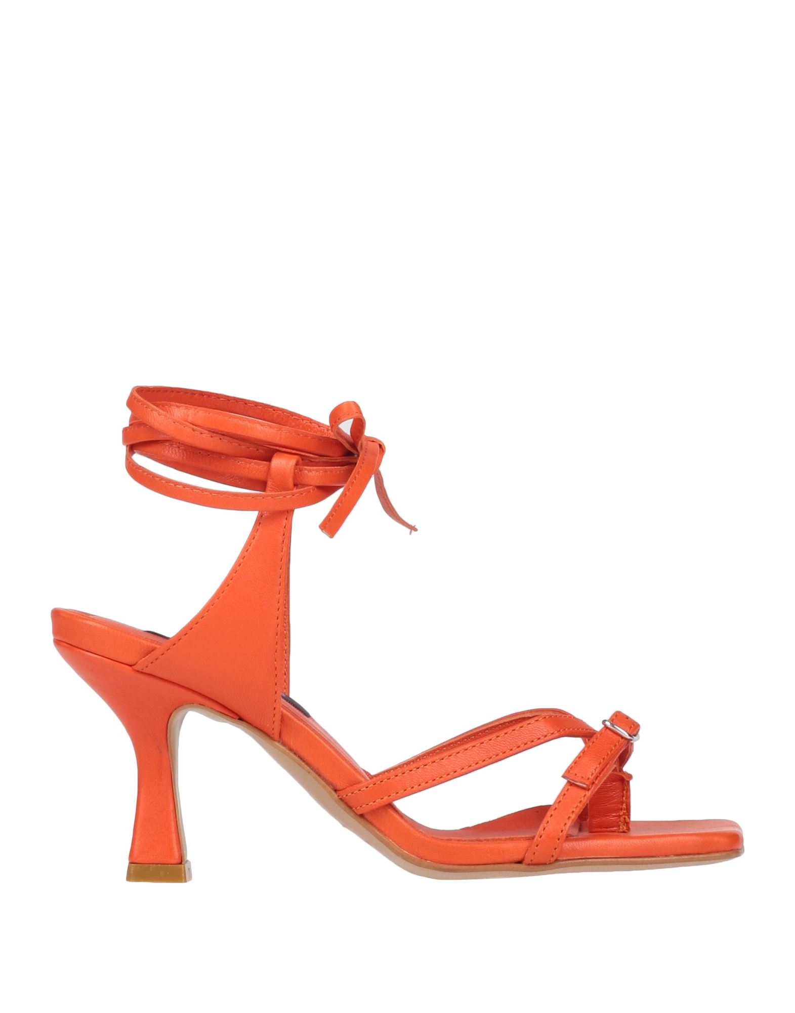 Gisel Moire Toe Strap Sandals In Orange