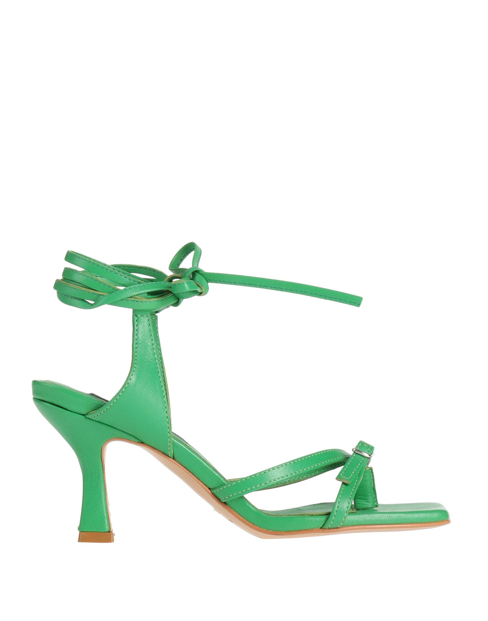 Gisel Moire Toe Strap Sandals In Green