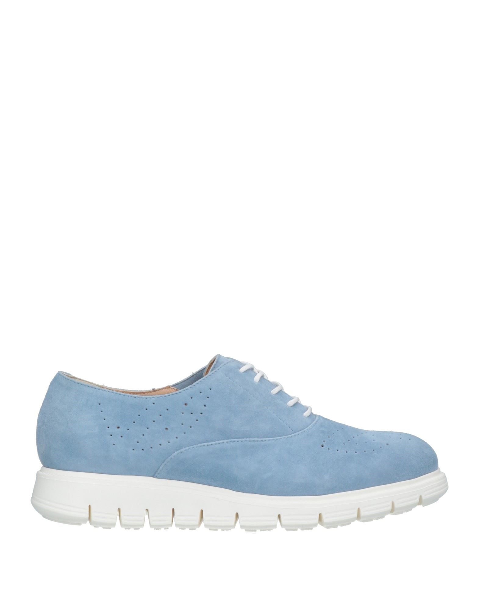Donna Soft Lace-up Shoes In Azure
