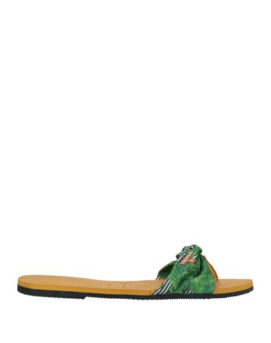 Havaianas Woman Thong Sandal Ocher Size 11/12 Rubber In Yellow