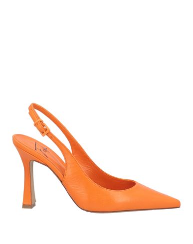 Shop Roberto Festa Woman Pumps Orange Size 6 Soft Leather