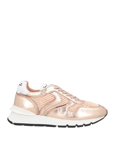Voile Blanche Woman Sneakers Rose Gold Size 5 Soft Leather, Textile Fibers