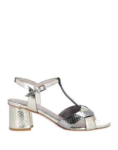 Del Carlo Woman Sandals Silver Size 9 Soft Leather