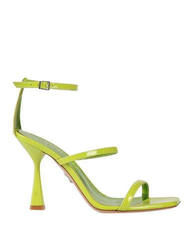 Sergio Levantesi Woman Sandals Acid Green Size 11 Soft Leather