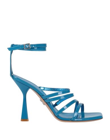 Sergio Levantesi Woman Sandals Azure Size 6 Soft Leather In Blue