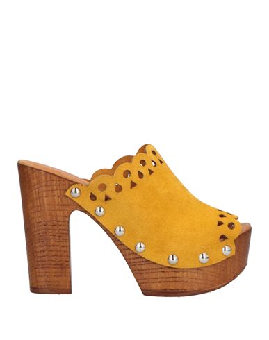 Roberto Serpentini Woman Mules & Clogs Ocher Size 7 Soft Leather In Yellow