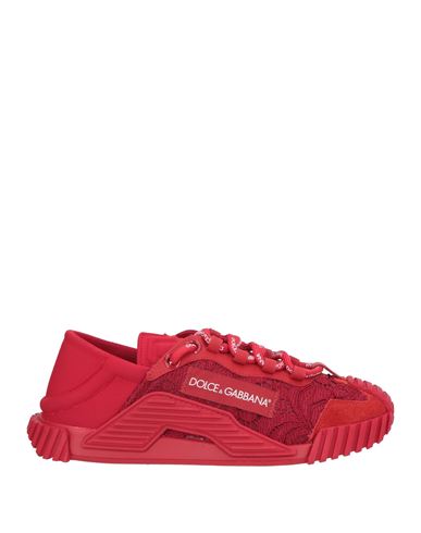 Dolce & Gabbana Red Lace Ns1 Low Top Casual Sneakers Shoes In Red