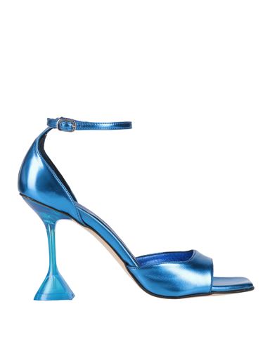 Tsakiris Mallas Woman Sandals Blue Size 10 Soft Leather