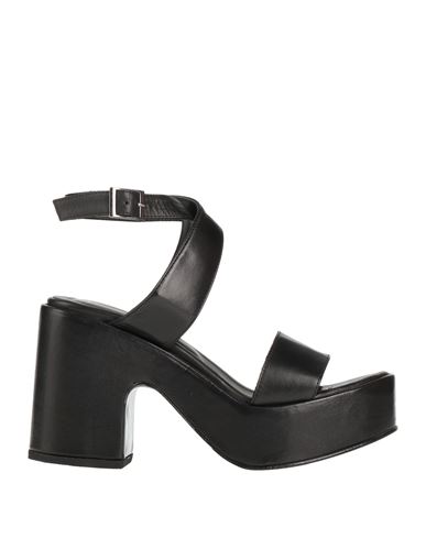 Ot Shoes Woman Sandals Black Size 10 Calfskin In Black