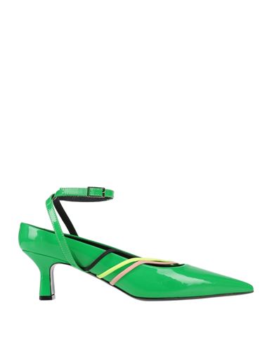 Msgm Woman Pumps Green Size 7 Soft Leather