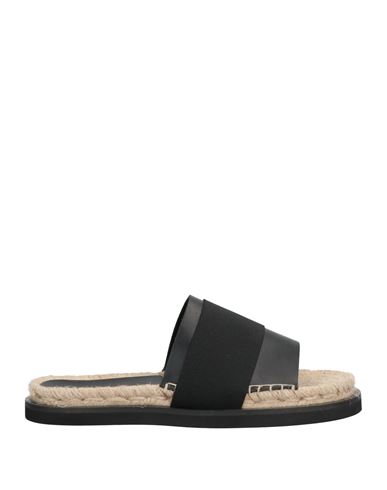 Liviana Conti Woman Espadrilles Black Size 9 Soft Leather, Textile Fibers