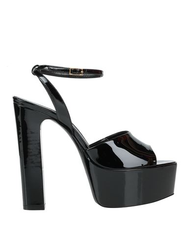 Saint Laurent Woman Sandals Black Size 6 Soft Leather
