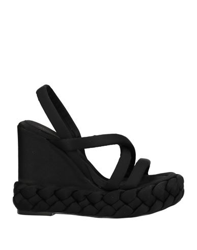 Paloma Barceló Woman Sandals Black Size 7 Textile Fibers