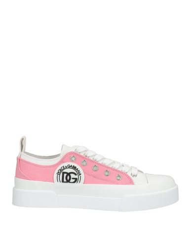 Dolce & Gabbana Woman Sneakers Pink Size 5.5 Cotton, Calfskin