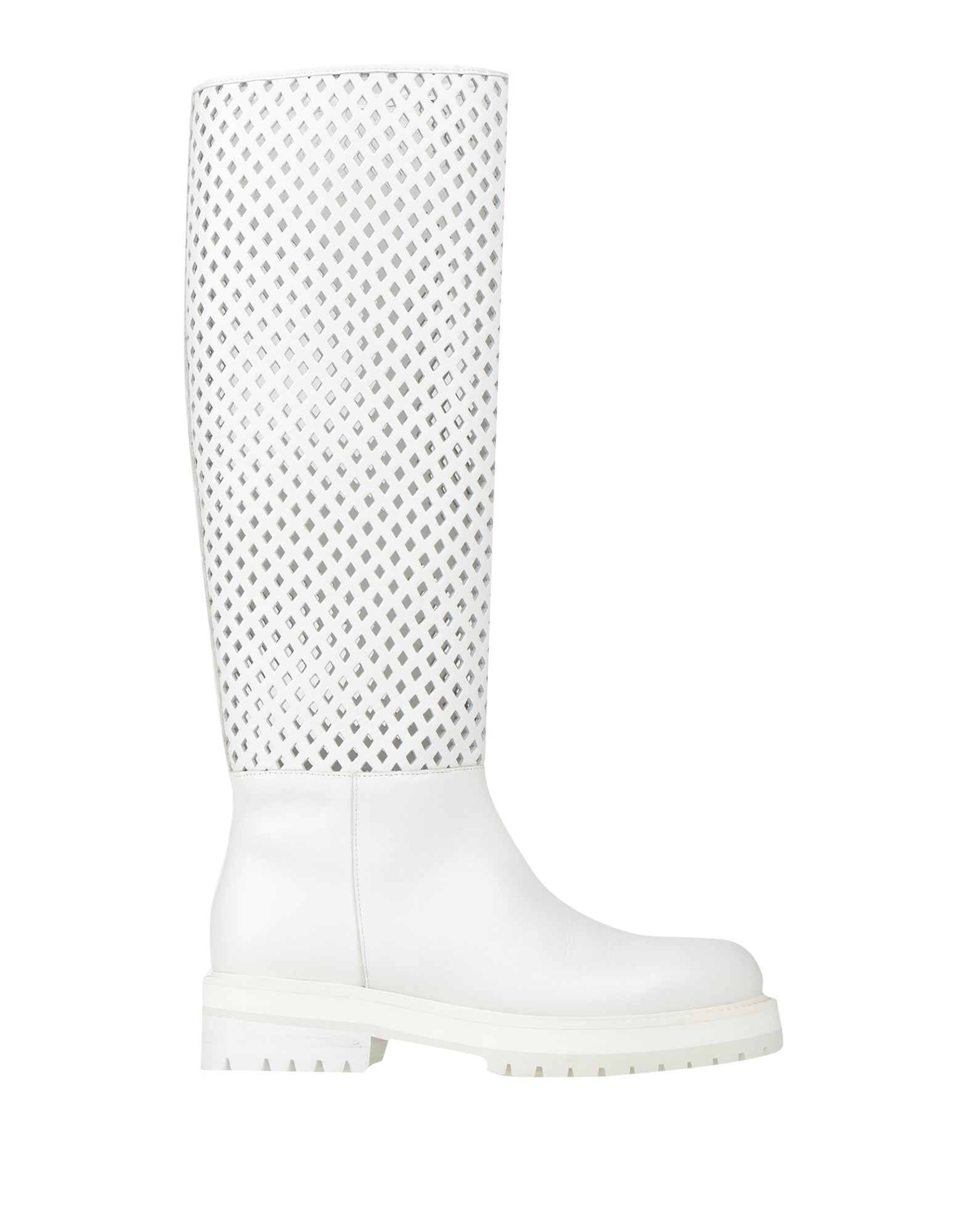 DONDUP DONDUP WOMAN KNEE BOOTS WHITE SIZE 10 SOFT LEATHER