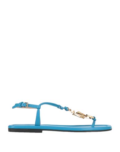 Jw Anderson Woman Toe Strap Sandals Azure Size 7 Calfskin In Blue