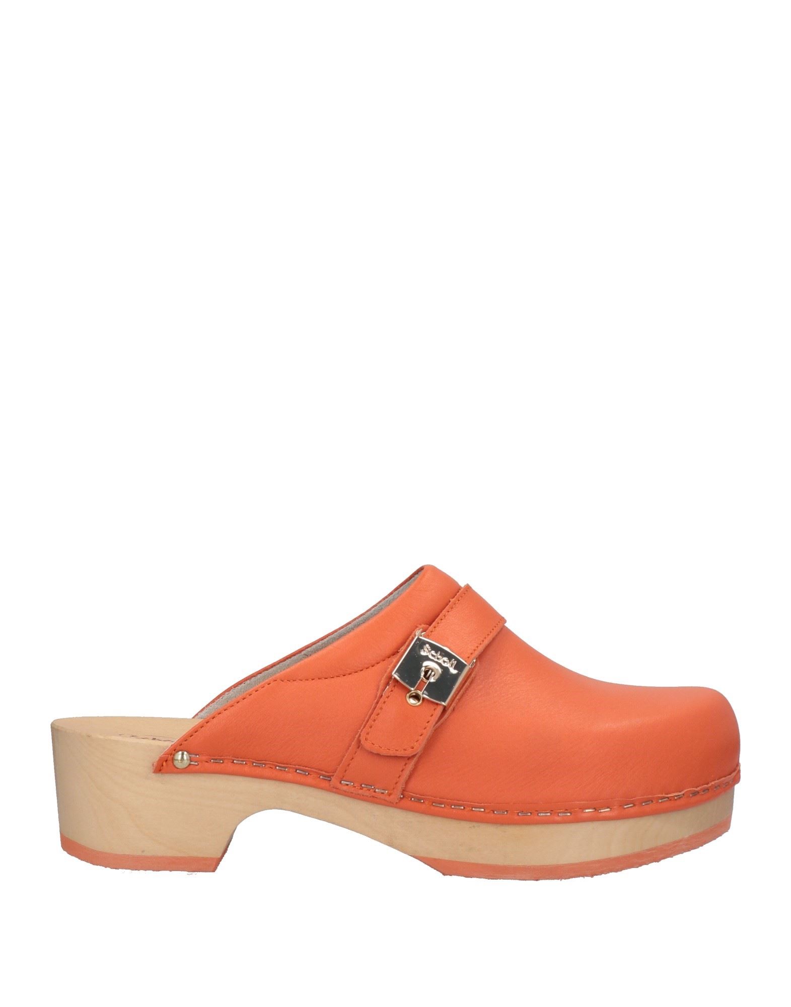 Scholl Woman Mules & Clogs Orange Size 10 Soft Leather