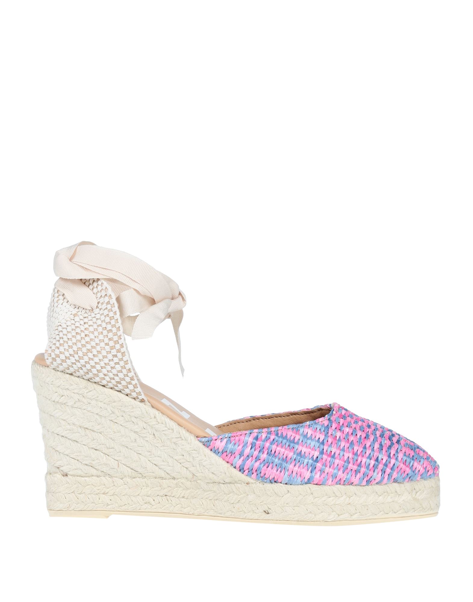 Manebi Valenciana Raffia Ankle-tie Wedges In Pink