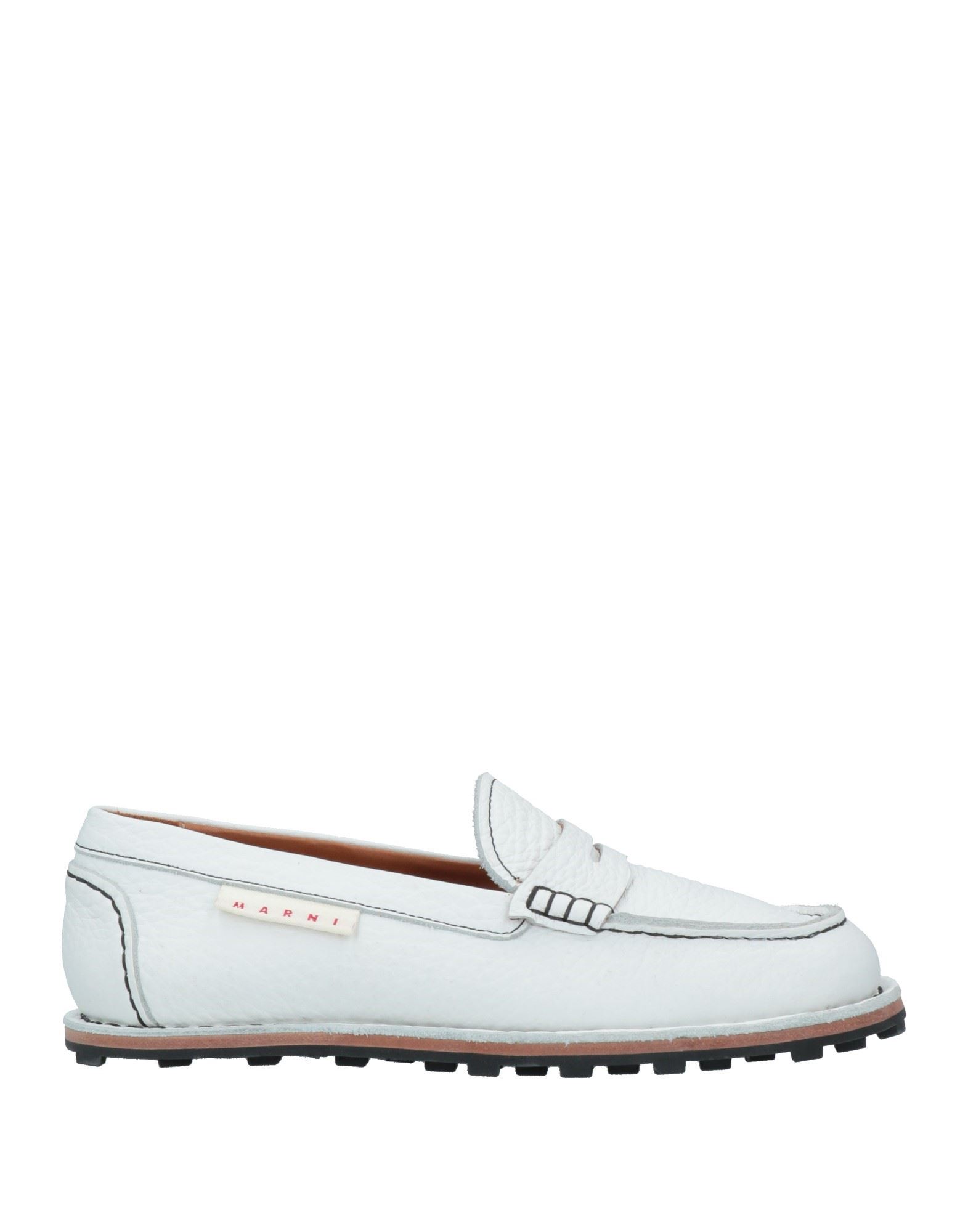 Shop Marni Woman Loafers White Size 12 Soft Leather
