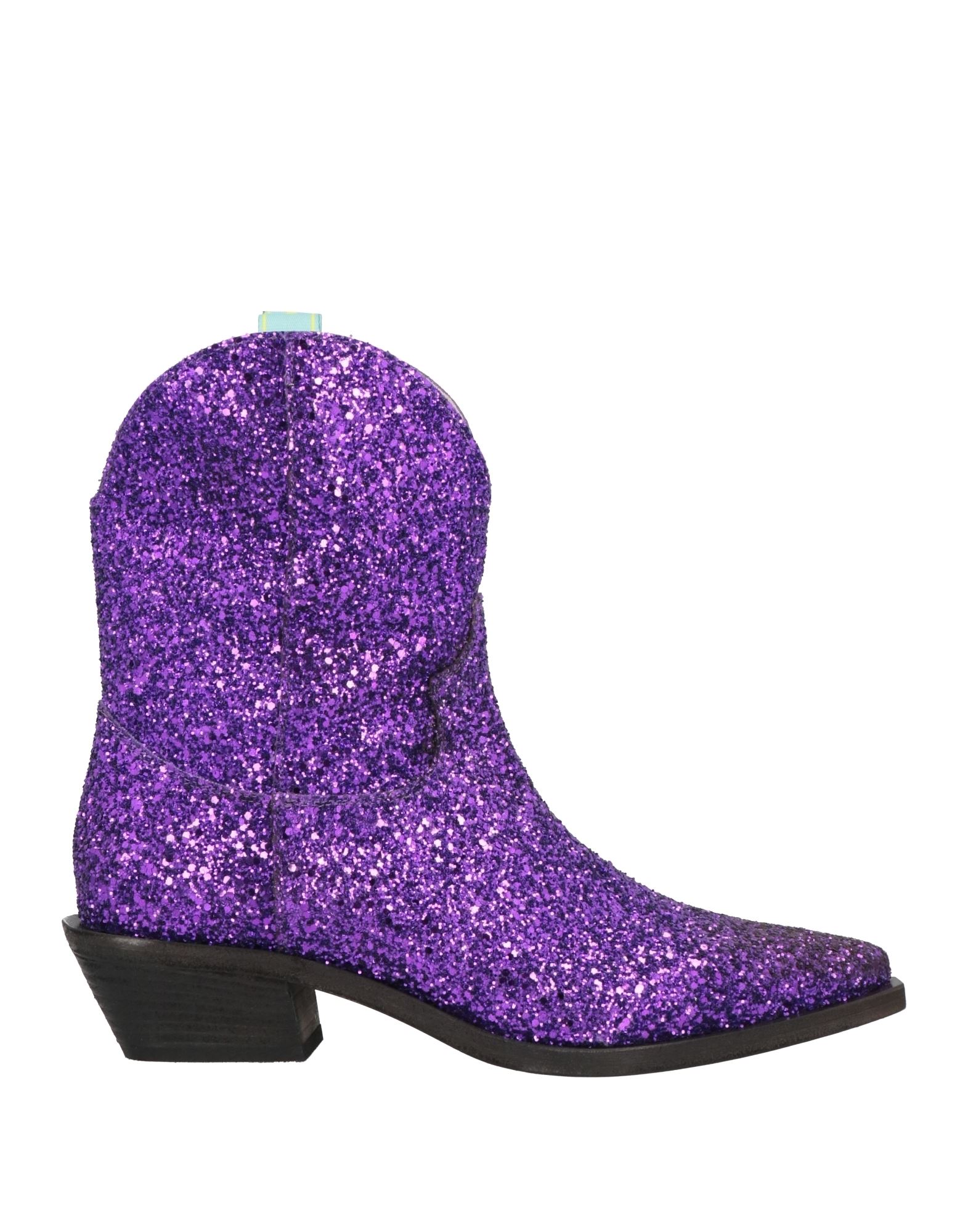 LEMARÉ LEMARÉ WOMAN ANKLE BOOTS PURPLE SIZE 8 TEXTILE FIBERS