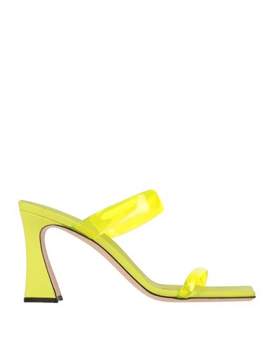 Giuseppe Zanotti Woman Sandals Acid Green Size 8 Rubber In Yellow