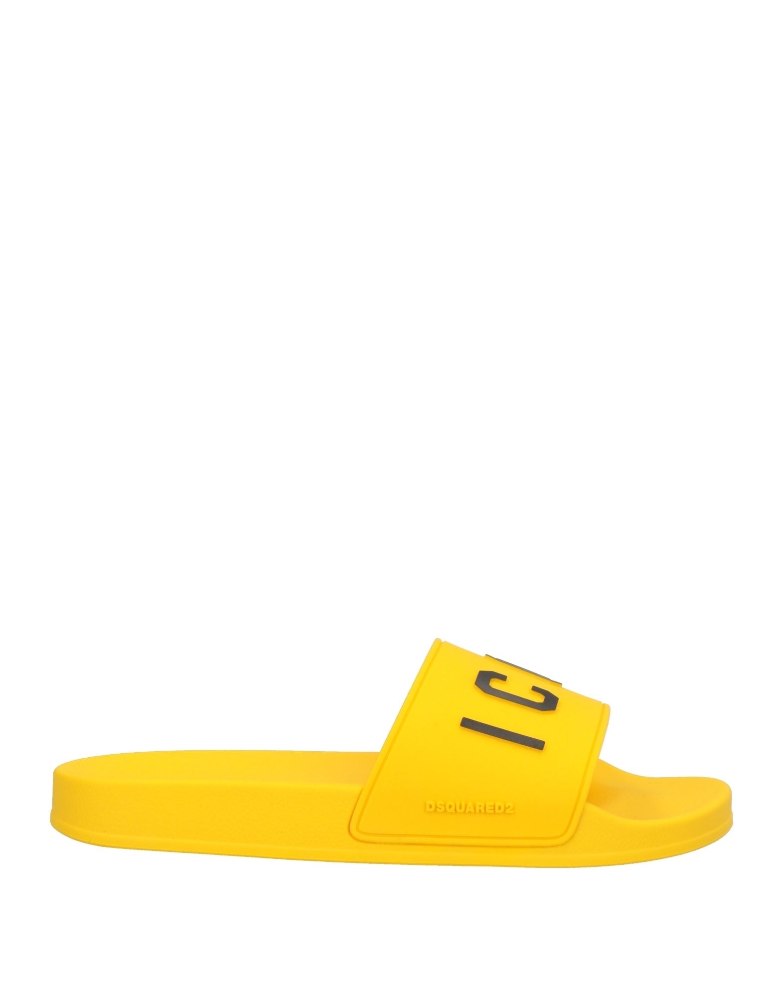 Shop Dsquared2 Man Sandals Ocher Size 12 Rubber In Yellow
