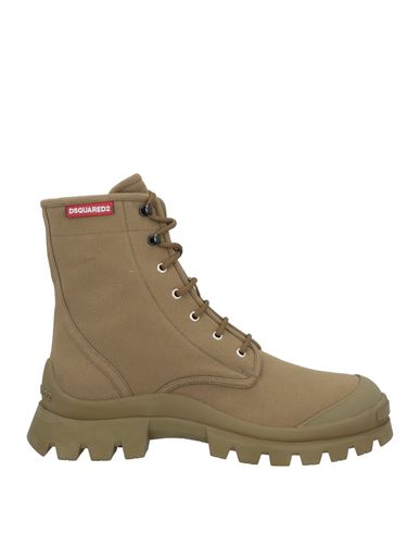 Dsquared2 Man Ankle Boots Military Green Size 11 Textile Fibers In Green